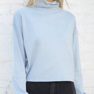 Brandy Melville light blue cropped turtle neck